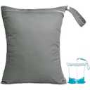 babygoal Waterproof Wet Dry Bag for Swimsuit, Reusable Bag for Travel, Food Storage, Stroller, Daycare, Baby Diapers, Yoga, Beach, Pool, Wet Clothes-Grey