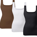 EUYZOU Women Tummy Control Shapewear Tank Tops Seamless Square Neck Compression Tops Slimming Body Shaper Camisole Medium