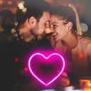 Pink Heart Neon Sign, Battery Operated or USB Powered LED Heart Lights for Valentines Day Decoration, Valentines Gifts for Wife Wedding Proposal Anniversary Mother's Day Girls’ Room Table Wall Decor