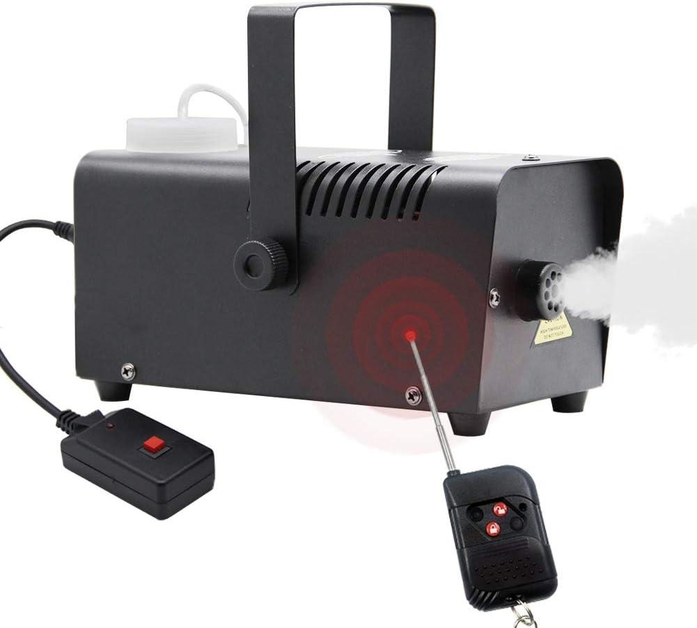 ATDAWN Halloween Fog Machine, Professional Wireless Remote Control Portable Smoke Machine for Holidays Parties Weddings - Quick Generation of Huge Fog 1500 CFM, with Fuse Protection - Metal Black