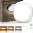 Rechargeable Shower Light for Inside Shower, 12000mAh Motion Sensor Wireless Ceiling Light with Remote No Wiring, Battery Operated Closet Lights Cordless LED Overhead Lighting for Pantry Bathroom (White)