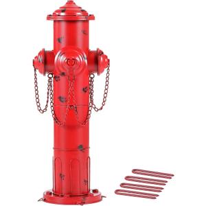 24" H Metal Fire Hydrant for Dogs to Pee On, Vintage Mid & Large Dog Fire Hydrant Pee Post for Outdoor Decor