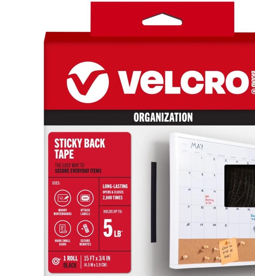 VELCRO Brand Sticky Back Tape | Classroom and Office Organization | White 30ft x 3/4in Tape