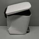 TrashAid Slim Bathroom Trash Can with Lid Soft Close, 6 Liter/1.6 Gallon Stainless Steel Small Garbage Can with Removable Inner Bucket, Step Pedal, Slim Wastebasket for Toilet, Office, Bedroom, White