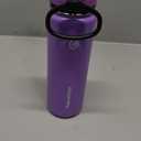 ThermoFlask 24 oz Double Wall Vacuum Insulated Stainless Steel Water Bottle with Spout and Straw Lids, Plum