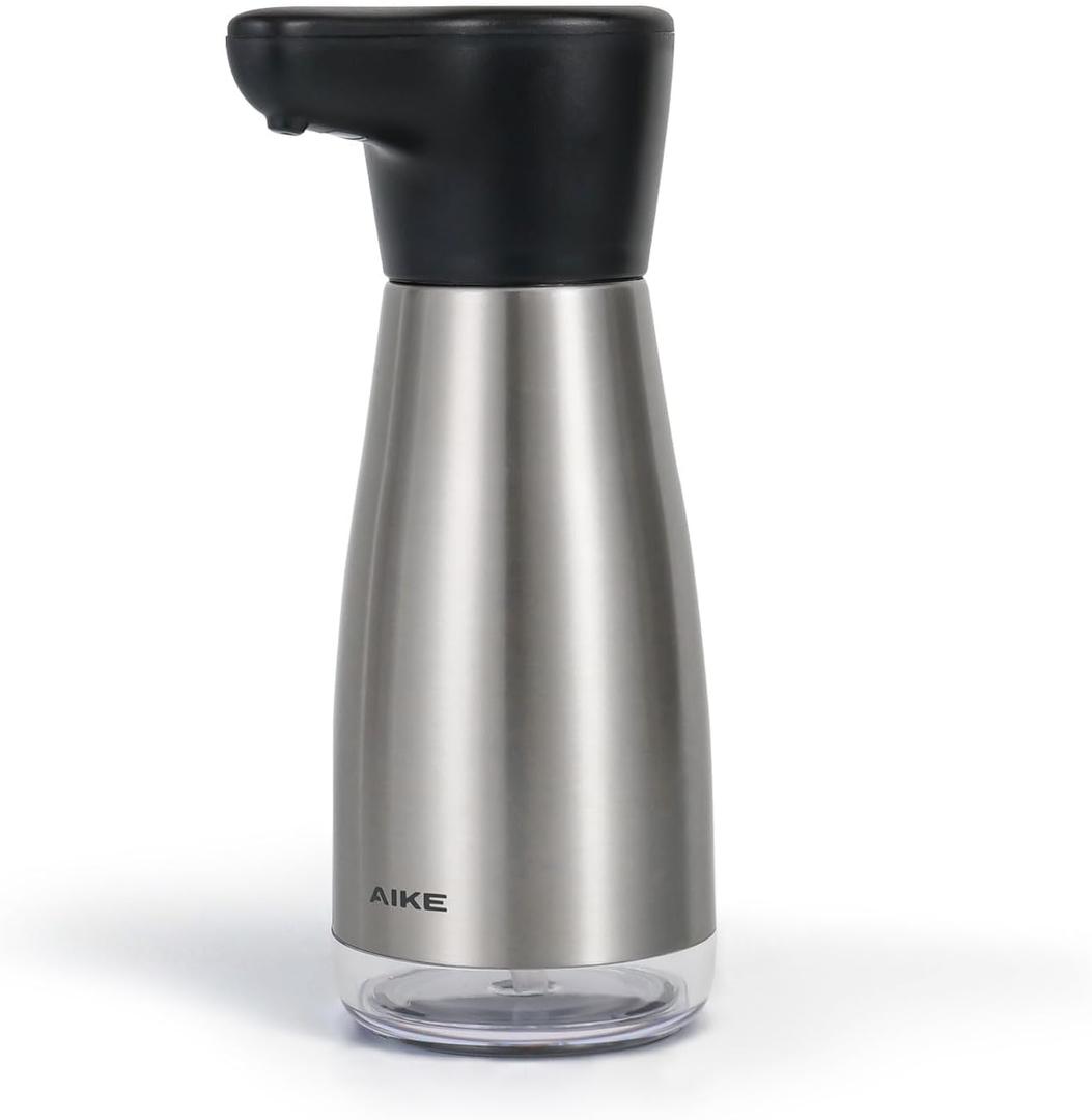 AIKE Magnetic Charging Waterproof Automatic Soap Dispenser for Liquid Soap Spot Resist Stainless Finish 14fl.oz., Model AK1337
