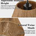 ELYONA 17 Woven Pendant Light, Modern Boho Chandelier Handwoven Rattan Basket Shade, Rustic Pendant Light Fixtures Farmhouse Ceiling Hanging Lamp for Dining Room, Kitchen Bedroom, Entryway, Foyer