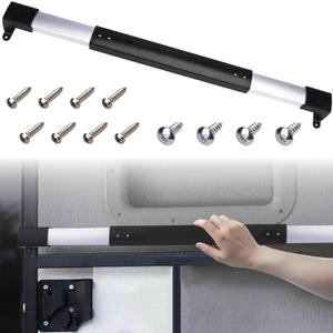 RV Screen Door Handle Grab Bar, RV Screen Door Protector, Push Bar for RV Screen Door, Adjustable from 21-5/8 to 28-5/8 Inch RV Screen Doors Closer, Camper Screen Door Protector for Travel Trailer