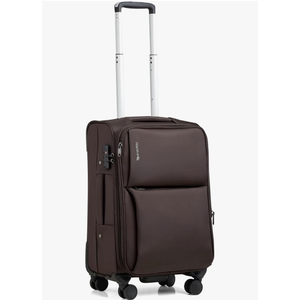 Hanke Softside Expandable 20 Inch Carry On Luggage with Wheels Airline Approved, TSA Luggage Lightweight Rolling Suitcases for Travel Carry On Bag(Coffee)