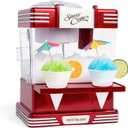 Nostalgia Snow Cone Shaved Ice Machine - Retro Table-Top Slushie Machine Makes 20 Icy Treats - Includes 2 Reusable Plastic Cups & Ice Scoop - Retro Red