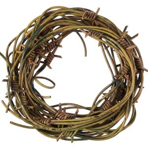 Taiyin 4 Pcs 32.8 Foot Fake Barbed Wire Rusted Western Props Decor Plastic Faux Wire Wreath Ornaments for Cowboy Cowgirl Party(Rust Red)