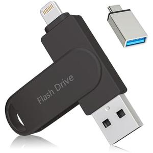 Apple MFi Certified Flash Drive 512GB, Photo Stick for iPhone Memory Stick for Photo/Video Backup Stick, High-Speed USB Thumb Drive for iPhone Storage Compatible for iPhone/iPad/Android/PC (Gunmetal)