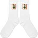 Funny Christmas Socks, Cute Santa Duck with Gift Design Holiday Crew Socks for Men and Women(1) (White)