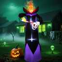 Spooky 10FT Halloween Inflatables Headless Grim Reaper with Flame LED Lights Carving Eyeball from Skull Holiday Blow Ups for Ultimate Halloween Yard Lawn Decor