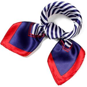 QBSM Womens 23.6 inch Satin Silk Feeling Formal Square Neck Scarf Head Hair Wraps Kerchief