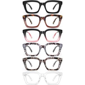 miyya Stylish Reading Glasses for Women, Cheaters Eyeglasses, Oversized Blue Light Readers, Fashion Eye Glasses, Pack of 3 