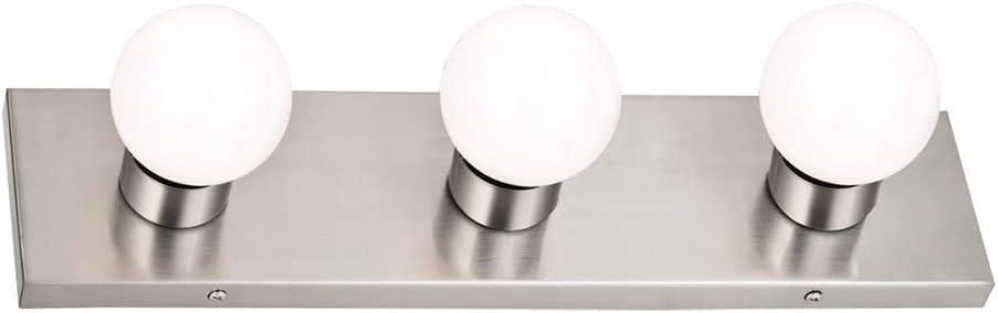 Design House 519280 Contemporary 3-Light Indoor Vanity Light Dimmable for Bathroom Bedroom Vanity Makeup, Satin Nickel