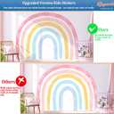 Large Watercolor Rainbow Wall Decals, Colorful Peel and Stick Fabric Nursery Wall Decor, Removable Home Room Wall Decor Murals Stickers for Kids Girls Toddler Bedroom Living Room Playroom