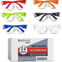 Aqulius 24 Pack Crystal Clear Eye Protection Safety Glasses for Construction, Shooting - Impact and Scratch Resistant Safety Goggles