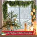 Vintage Christmas Bells Decorative Brass Bells with Christmas Garland Hanger for Front Door Frame DIY Wreaths 31.5-72 Inch Mantel Holder Adjustable Xmas Tension Rod Arch Decoration for Home