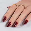 Press On Nails Short - Jofay Fashion Acrylic Press On Nails Red, Square Glue On Nails with Nail Glue, Fit Perfectly & Natural Stick On Nails in 12 Sizes - 24PCS Soft Gel Fake Nails Kit, Wine Red
