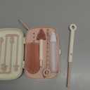 Momcozy Baby Bottle Brush Set, Cleaner Kit with Silicone Nipple Straw Brush, Soap Dispenser, Drying Rack - 7 in 1 Bottle Cleaning Tool for Home and Travel, Pink (Classic Style)