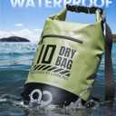 Lamicall Waterproof Dry Bag with Phone Pouch, Floating Roll Top Backpack, 10L, Green