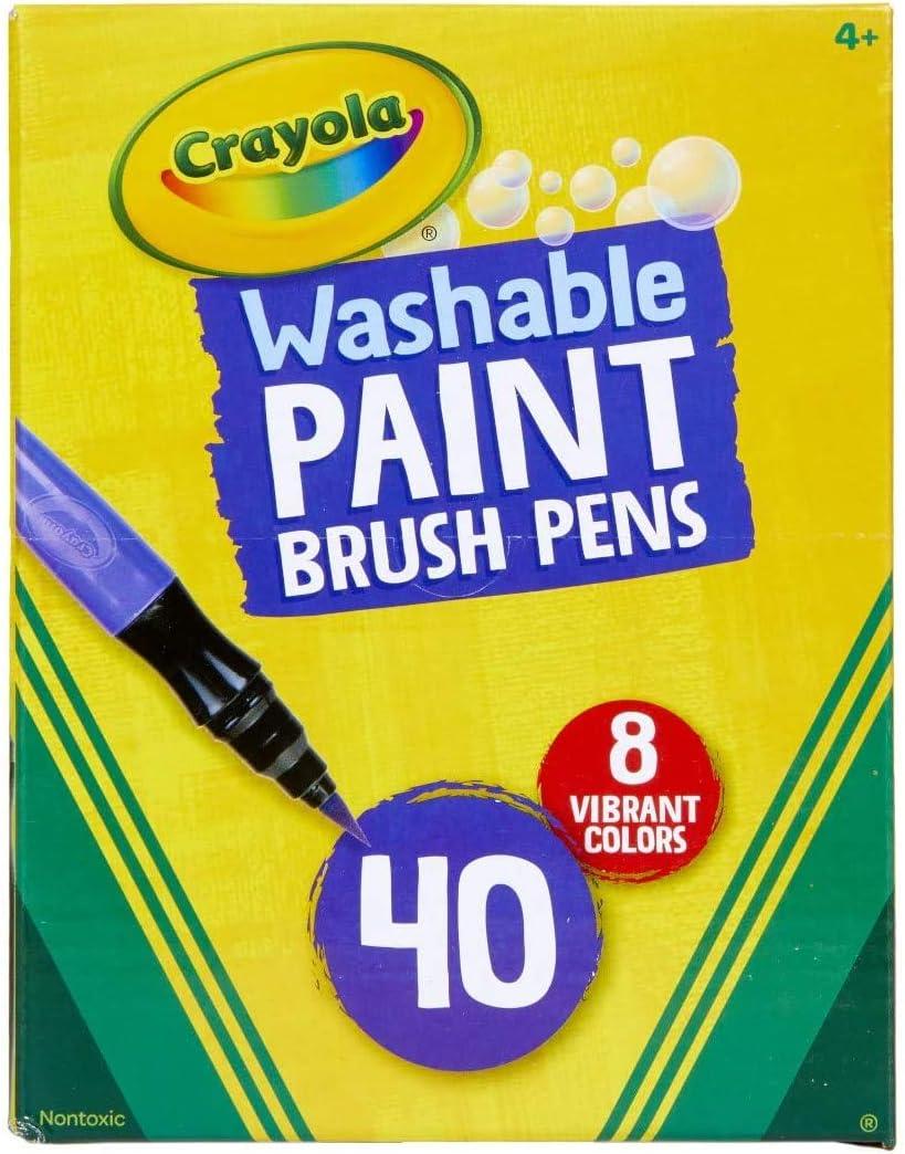Crayola Washable Paint Brush Pens, Multicolor (8 Assorted Colors), Medium, Plastic