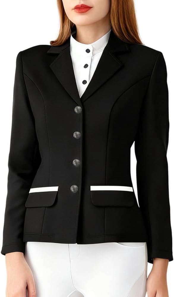Equestrian Show Jacket Women Horse Riding Coat Ladies Horseback Riding Stretch Blazer Top Wear Clothes Medium