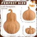 AceOrbit 3 Pcs Fall Decor Outdoor Handmade Terracotta Pumpkins, Terracotta