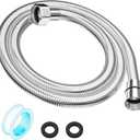 59" Shower Hose, Extra Long 304 Stainless Steel Handheld Shower Head Hose Extension/Replacement, Flexible & Durable, G1/2 Universal Insert & Nut