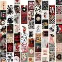 2 x 60 Pcs 4x6 Inch Thick Cardstock Wall Stickers for Room Decor , Vintage Music Heart Pattern Decorative Stickers with Adhesive Dots, Removable Aesthetic Wall Decor for Bedroom, Dorm, Laptop, Scrapbook
