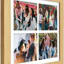 11x15 Picture Frame Display 4 opening 5x7 Picture Frame Collage,Multi Photo Frame with Mat,Plexiglass,Horizontal and Vertical Formats for Wall Decor,Natural Wood Grain
