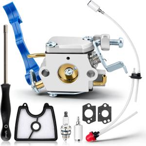 MOTOALL 590460102 Carburetor for Husq 125B Husqvarna125BX 125BVX Leaf Blower Trimmer for Zama C1Q-W37 Carb 545 08 18-11 581798001 545081811 545112101 with Air Filter Fuel Line Kit Snowblower