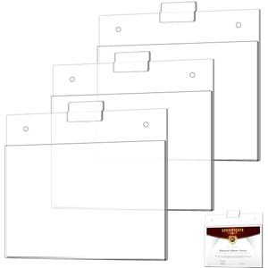 Kathfly 3 Pack 8.5 x 11'' Slat Wall Sign Holders Wall Mount Sleeve, Acrylic Slatwall Accessories Slatwall Picture Frames Brochure Holders for Slat Wall Panels Advertisement Notice Display (Horizontal)