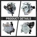 16100-GEZ-673 Carburetor Compatible with Honda Ruckus NPS50 2003-2019 Carb with Gas Fuel Shutoff Valve, Fuel Filter, Fuel Line Clamps, Cleaner Tool Kit