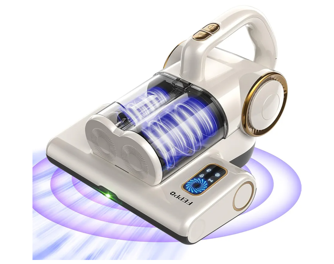 FEPPO Mattress Vacuum Cleaner, 16Kpa Bed Vacuum Cleaner with 253.7nm UV-C Light, 140°F Heat, HEPA Filter & Ultrasonic, Versatile Handheld Vacuums for Bed, Sofa, Couch, Crib(Corded, 500W)
