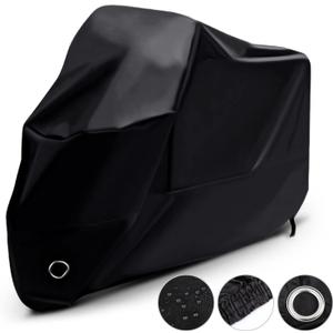 LIHAO Waterproof Motorcycle Cover Shelter Rain UV All Weather Protection 190T