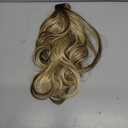 SOFEIYAN Curly Ponytail Extension 15 Inch Heat Resistant Synthetic Natural Wavy Hairpiece Wrap Around Pony Tail Hair Extensions for White Black Women Hair Piece, Ash Brown Highlighted Bleach Blonde
