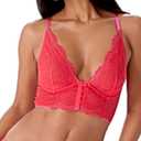 Gossard Women's Superboost Lace Deep V Bralet, Red (Rose Red), 32B