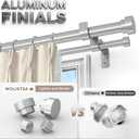 Double Curtain Rod, 1 Inch Silver Extra Long Dual Curtain Rods 72 to 144 Inch with Aluminium Modern End Cap Finial, Adjustable Heavy Duty Window Treatment Rod, Telescopic Metal Double Drapery Pole Set