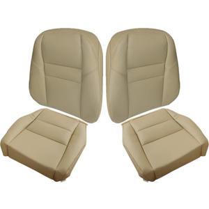 SecosAutoparts 4PCS Driver & Passenger Side Bottom & Top Lean Back Tan Leather Replacement Seat Covers Compatible with Honda CR-V 2007 2008 2009 2010 2011