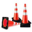 Traffic Cones 28 inch Orange 8 Pack Heavy Duty Safety Cones with Reflective Collars Fit Parking Lot, Driveway Road Traffic Control Construction Cones