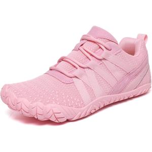 Barefoot Shoes Women Men Minimalist Zero Drop Wide Toe Box Water Shoes Hiking Barefoot Footwear Unisex Sneakers for Workout Cross-Trainer Walking Running Camping Grounding Beach Weightlifting Sport (Pink) S