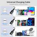 3 in 1 Multiple Charging Cable(2Pack 4Ft), Braided Multi Charger Cord Fast Charging Cable Universal USB Cable with Type C/Micro USB Port for Cell Phones, iPhone 16 15 14 13 Series (3, Black, 4Ft)