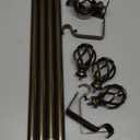 2 Pack Curtain Rods for Windows 48 to 84 Inch(4-7 Feet),3/4" Diameter Bronze Drapery Rods with Twisted Cage Finials,Size:36-88 Inch (36"-88"|2 Pack, Bronze)