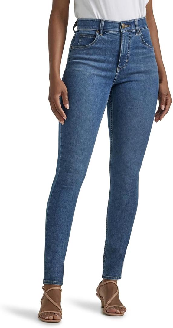 Women's Lee® Relaxed Fit Straight-Leg Jeans 10 Short, Dark Blue