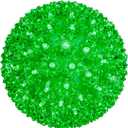 Novelty Lights LED 7.5in 100 Light Starlight Sphere, Green, Large Ornament Ball Light, 5ft Hanging Cord with S Hook, 12ft Power Cord with Stackable Plug, Commercial Grade