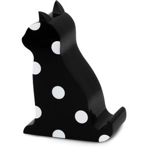 kate spade new york Acrylic Cell Phone Stand, Novelty Phone Holder for Desk, Black Cat (Picture Dot)