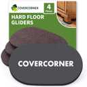 COVERCORNER Furniture Sliders for Hardwood Floors 4 PCS - 9 1/2 inch Sliders for Moving Furniture  Felt Furniture Pads for Hardwood Floors Brown